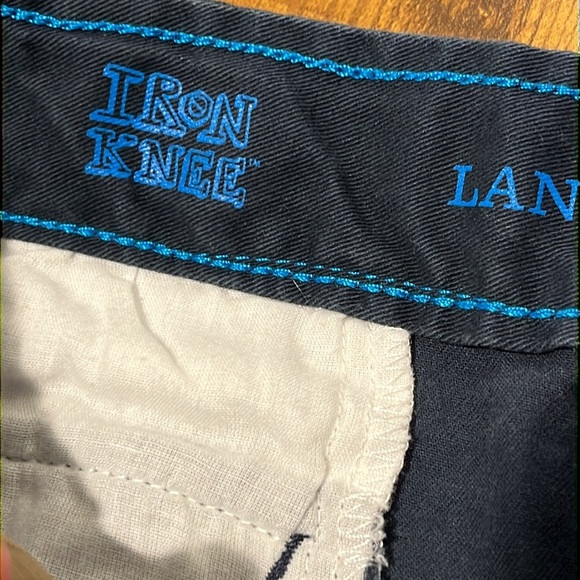 LANDS END Boys 12 Slim Iron Knee Navy Pants Chinos Uniform Adjustable Waist - Picture 9 of 10